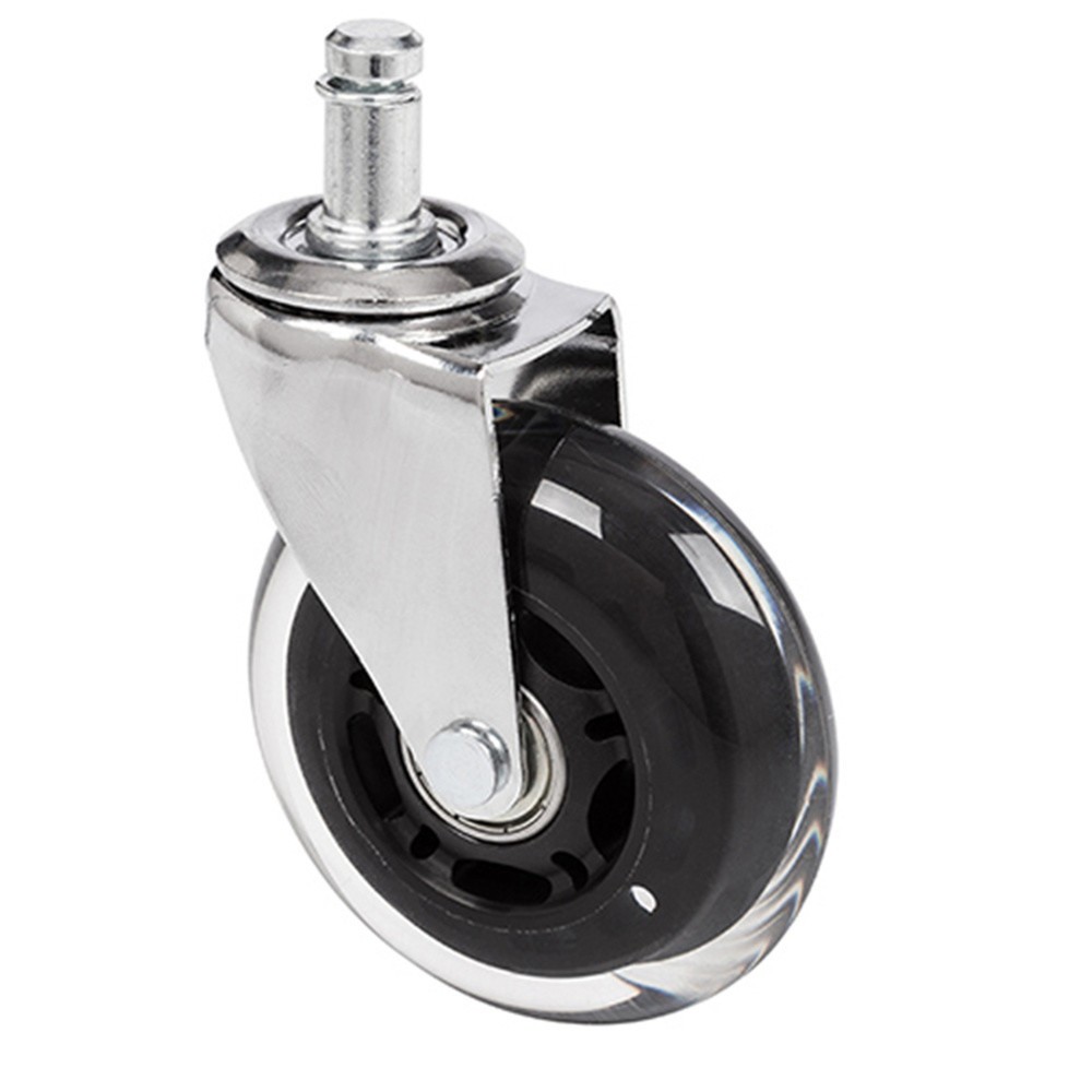 Productafbeelding nr. 1: Wielen voor harde vloeren 5x hjh OFFICE ROLO SKATE 11 mm / 75 mm bureaustoelwielen chroom transparant (set van 5)