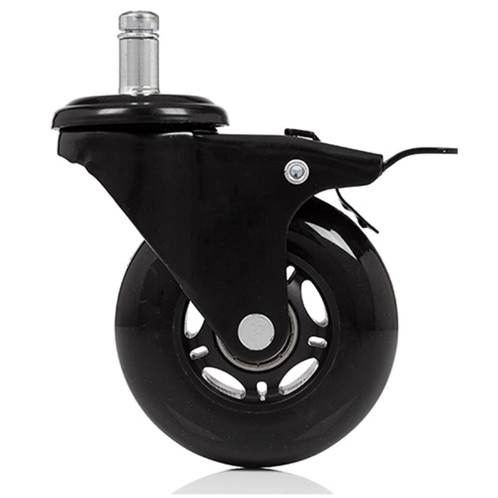 Productafbeelding nr. 2: Wielen voor harde vloeren 5x hjh OFFICE ROLO SKATE 11 mm / 75 mm bureaustoelwielen incl. rem zwart (set van 5)