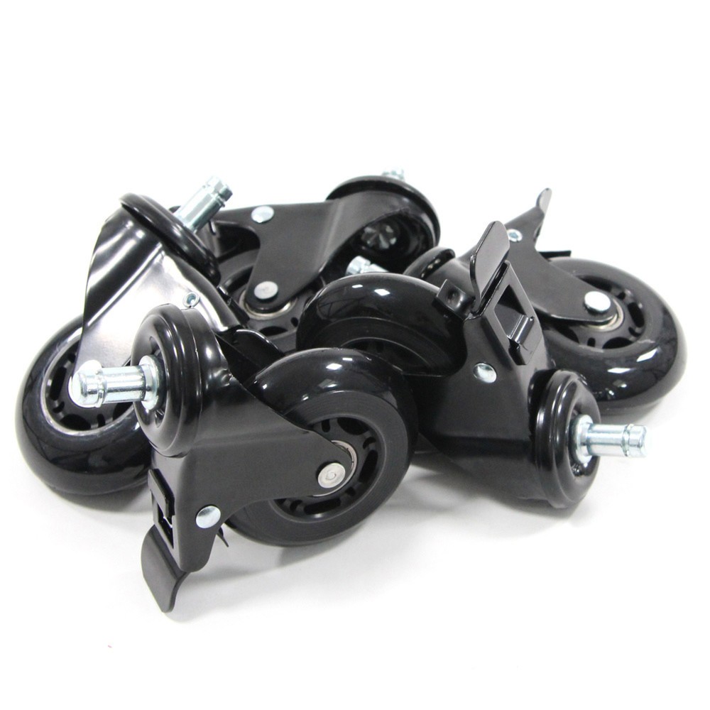 Productafbeelding nr. 3: Wielen voor harde vloeren 5x hjh OFFICE ROLO SKATE 11 mm / 75 mm bureaustoelwielen incl. rem zwart (set van 5)
