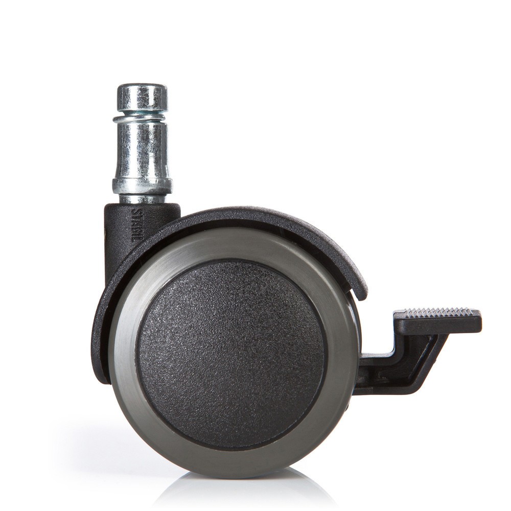 Productafbeelding nr. 2: Wielen voor harde vloeren met parkeerrem 5x hjh OFFICE ROLO STOP 11 mm / 50 mm, (set van 5)