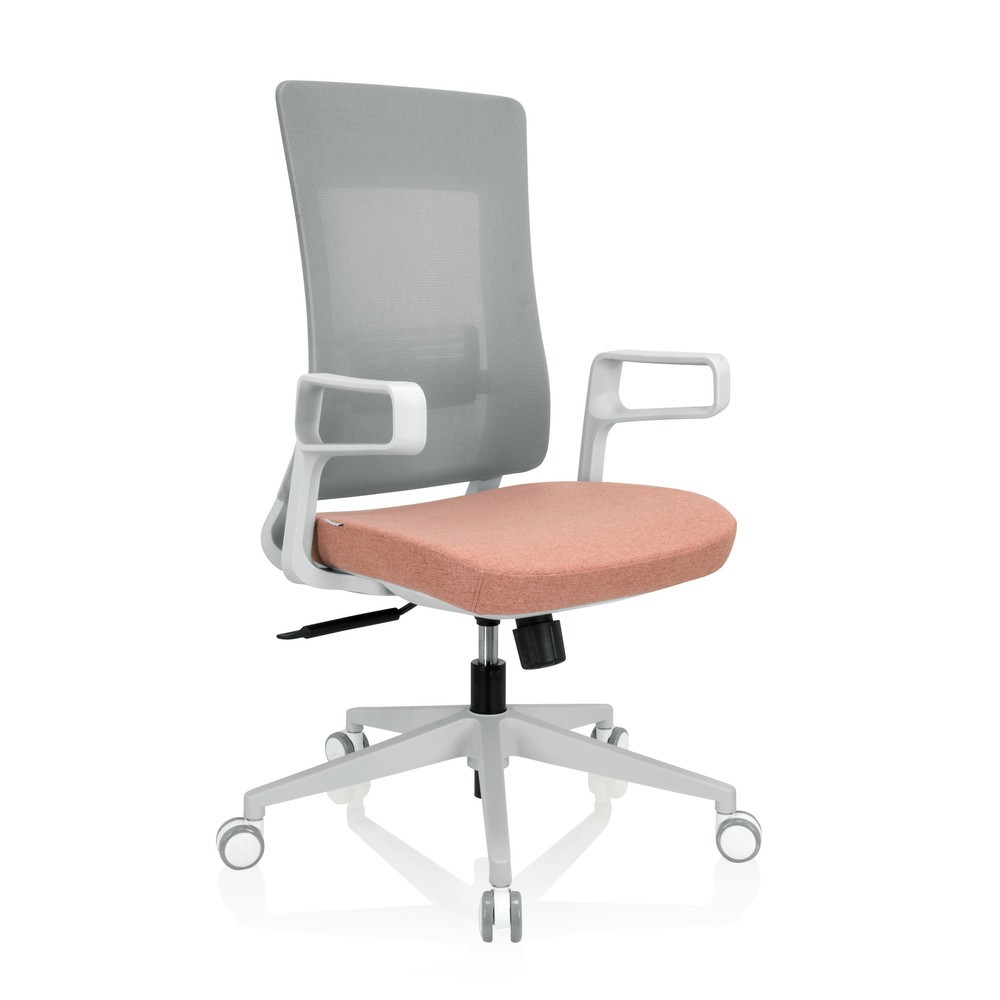 Productafbeelding nr. 6: Bureaustoel / draaistoel hjh OFFICE COMFIO WM netstof / stof, grijs / roze