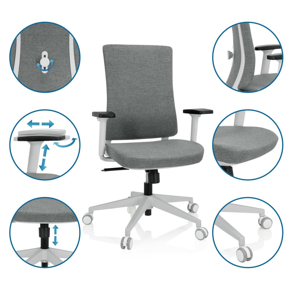 Productafbeelding nr. 3: Bureaustoel / draaistoel hjh OFFICE COMFIO WP stof, grijs