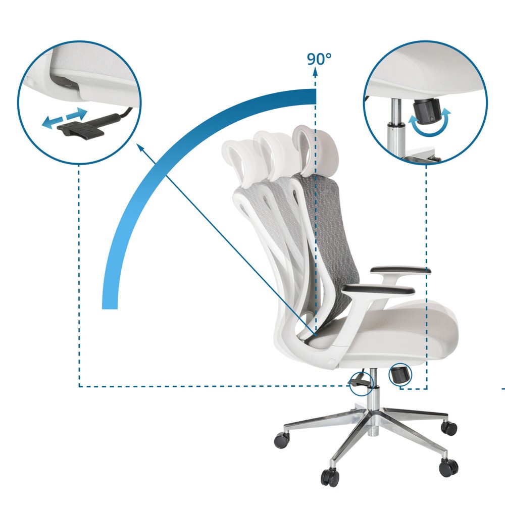 Productafbeelding nr. 2: Bureaustoel / draaistoel hjh OFFICE FALEO W netstof / stof, grijs