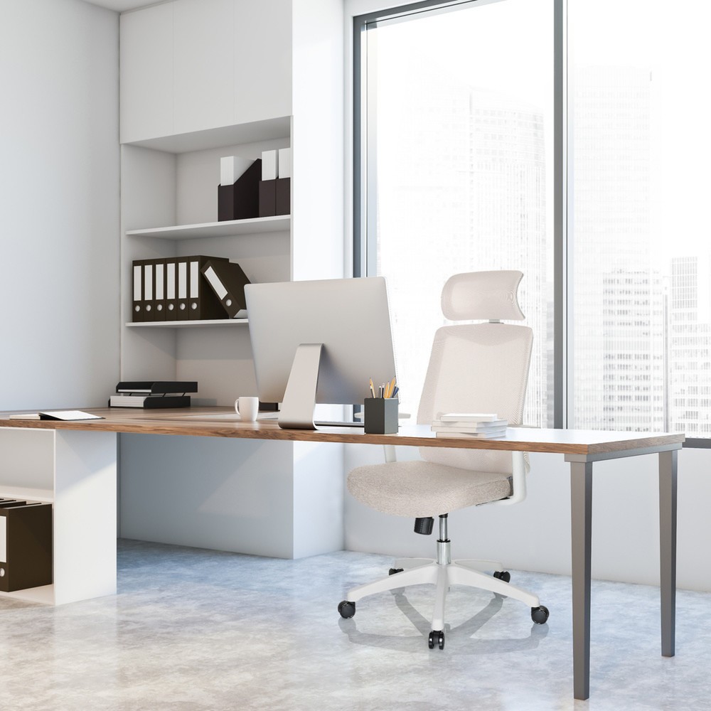 Productafbeelding nr. 6: Bureaustoel / draaistoel hjh OFFICE MIKEO W netstof / stof, beige