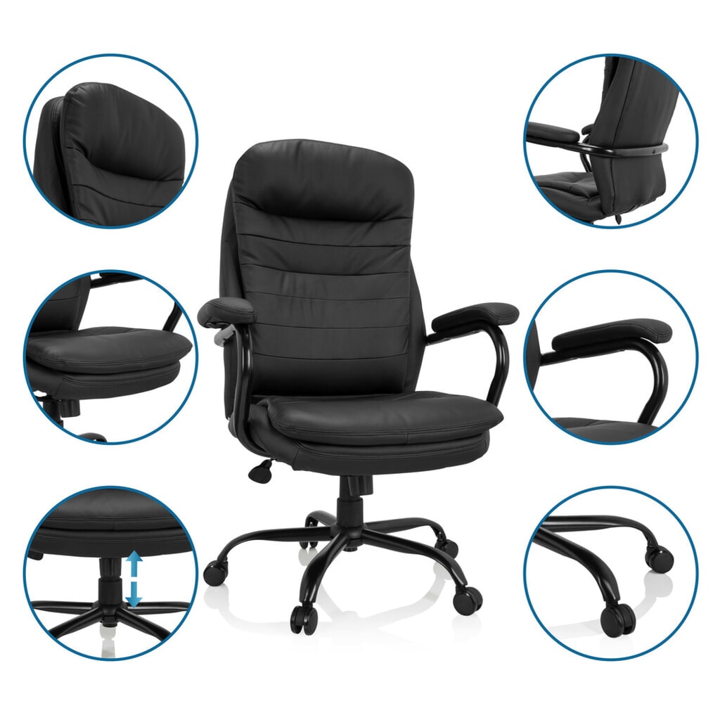 Bureaustoel / directiestoel hjh OFFICE RELAX XXL B PU, zwart Productafbeelding nr. 3: Bureaustoel / directiestoel hjh OFFICE RELAX XXL B PU, zwart