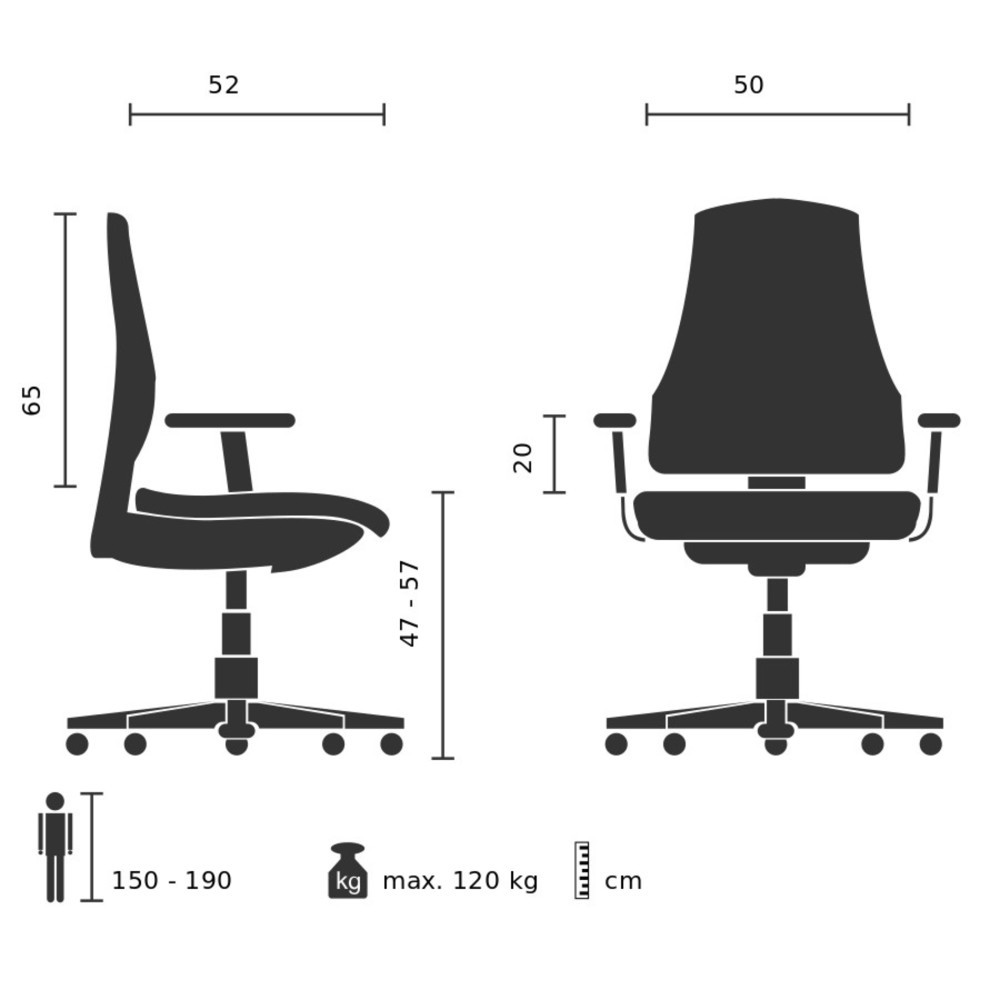 Productafbeelding nr. 5: Bureaustoel / directiestoel hjh OFFICE STRYKA netstof / kunstleer, zwart