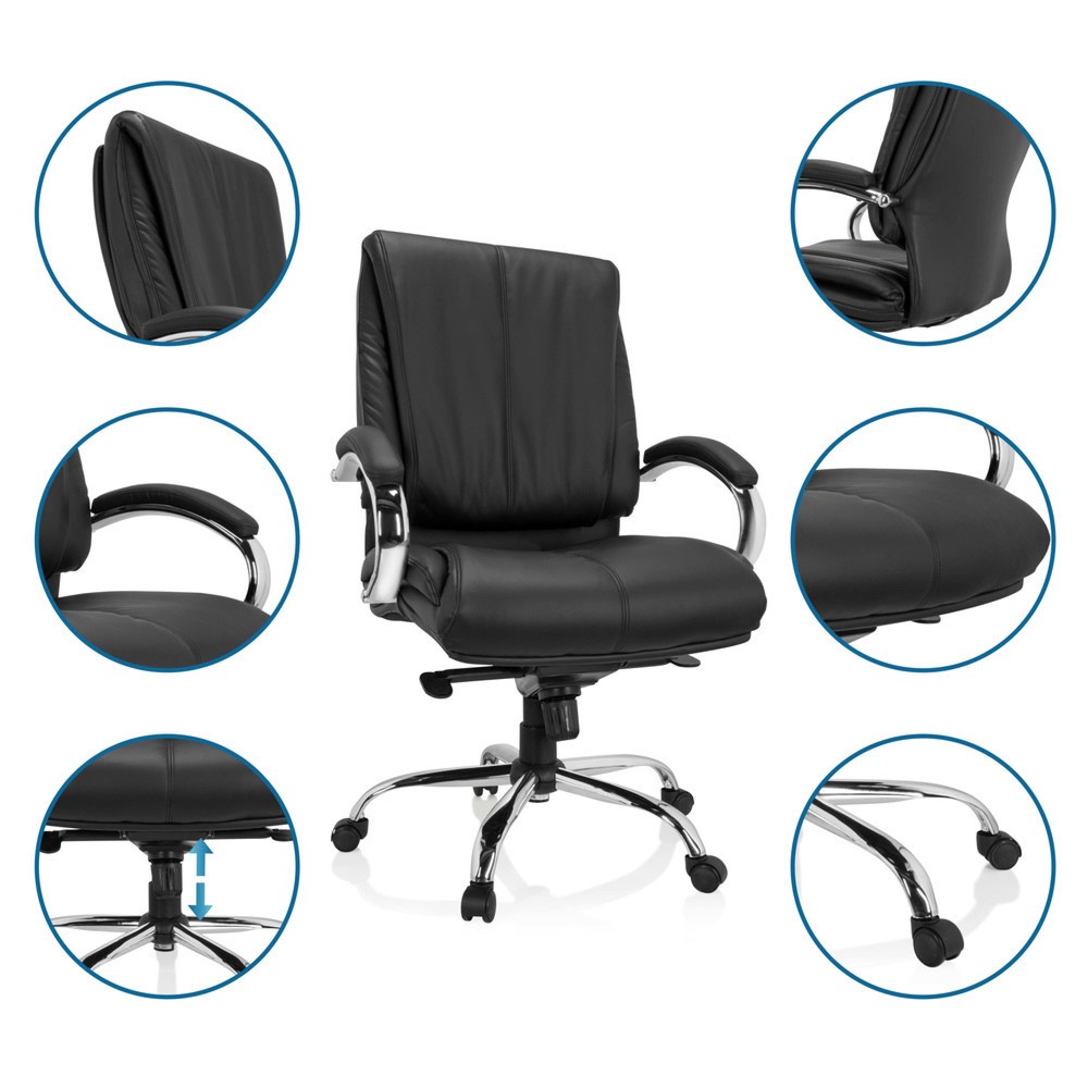 Productafbeelding nr. 3: Bureaustoel / directiestoel hjh OFFICE XXL H 100 PU, zwart
