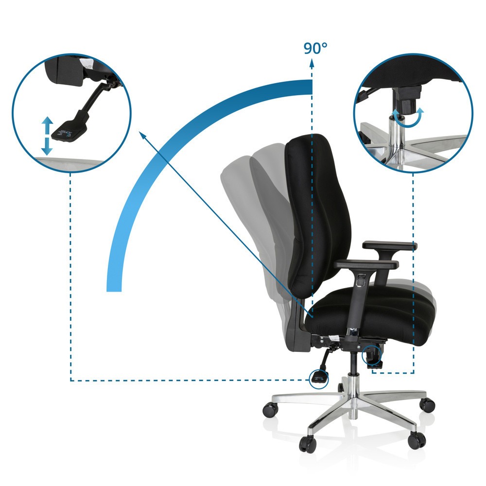 Productafbeelding nr. 2: Bureaustoel / directiestoel hjh OFFICE ZENIT COMFORT, zwart