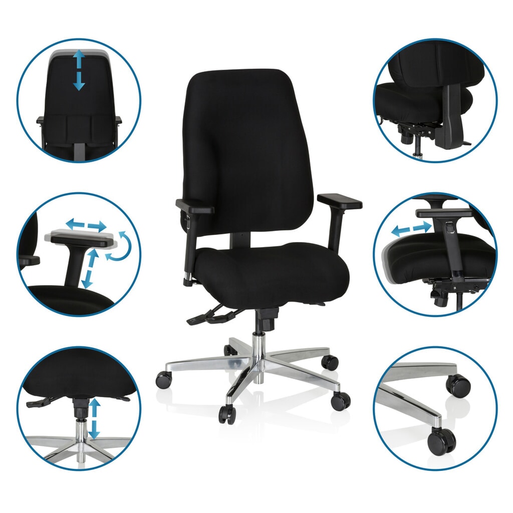 Bureaustoel / directiestoel hjh OFFICE ZENIT COMFORT, zwart Productafbeelding nr. 4: Bureaustoel / directiestoel hjh OFFICE ZENIT COMFORT, zwart