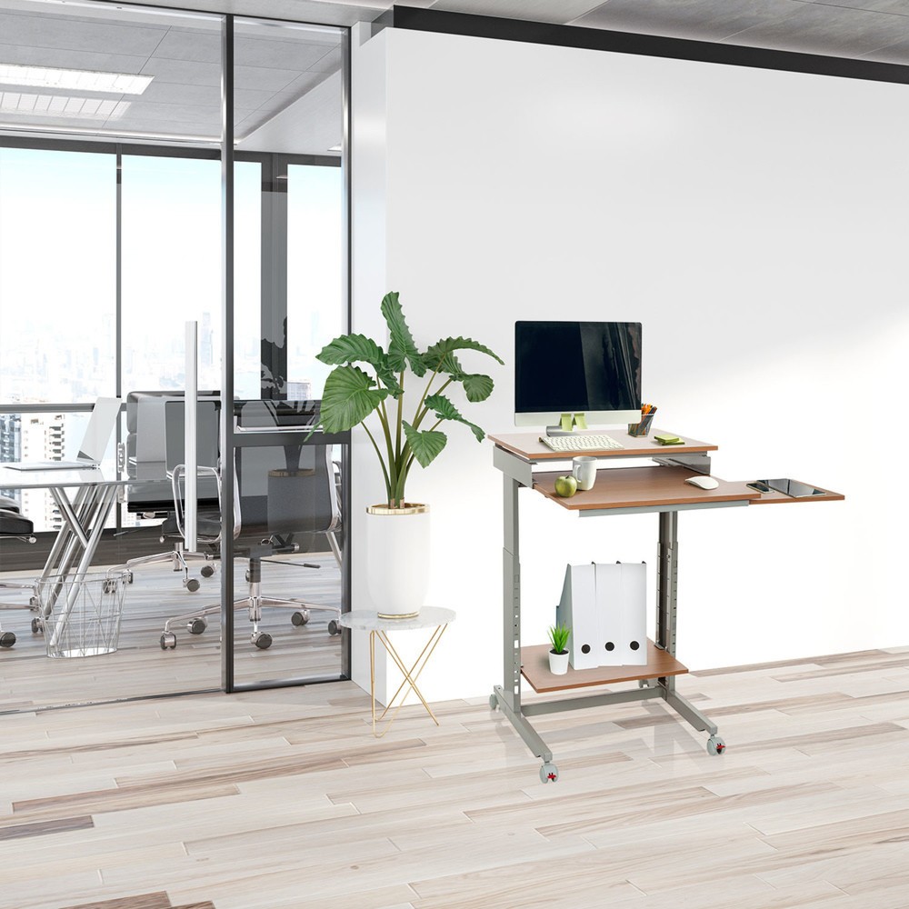 Productafbeelding nr. 3: Computertafel / bureau hjh OFFICE WORKSTATION, grijs / beuk