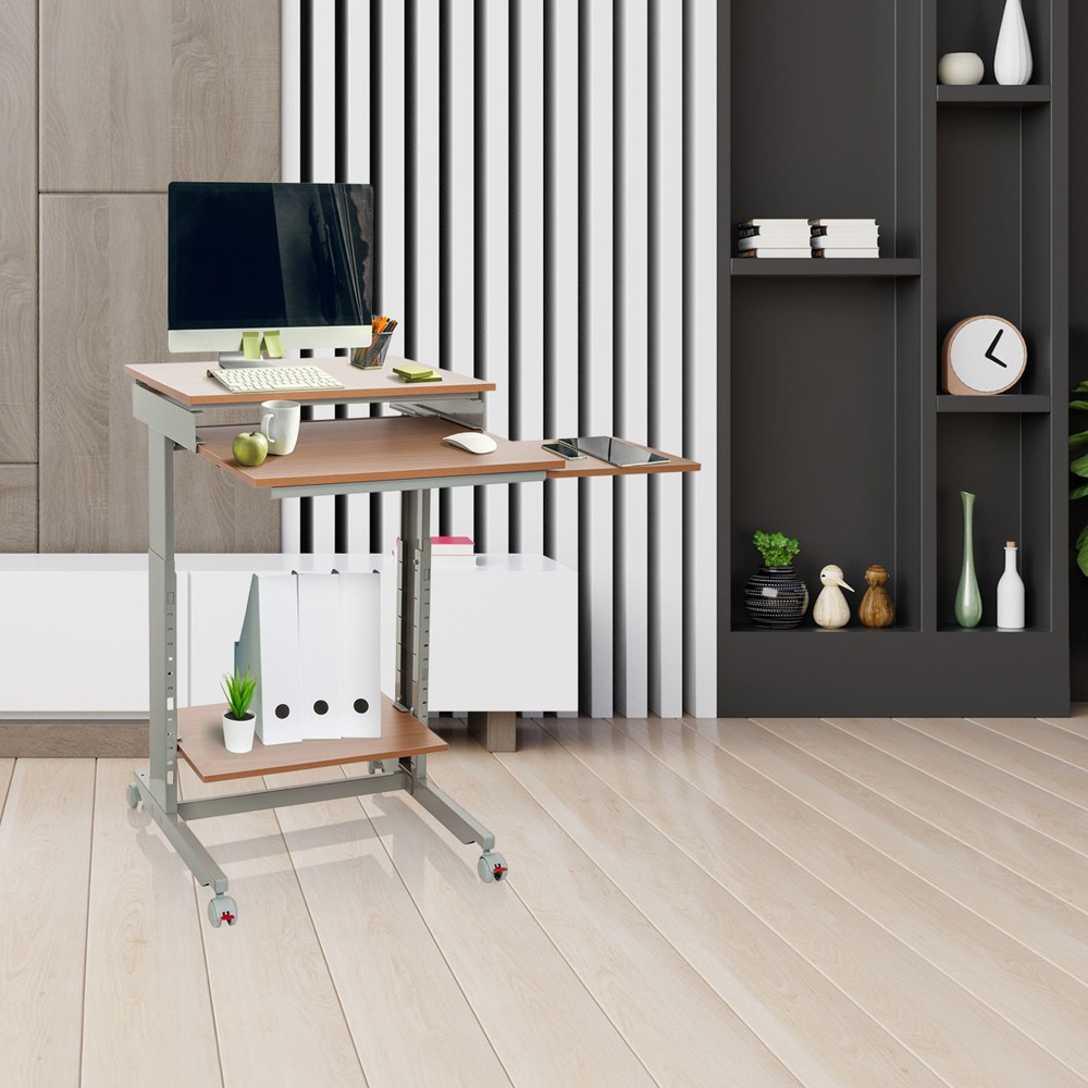 Productafbeelding nr. 4: Computertafel / bureau hjh OFFICE WORKSTATION, grijs / beuk