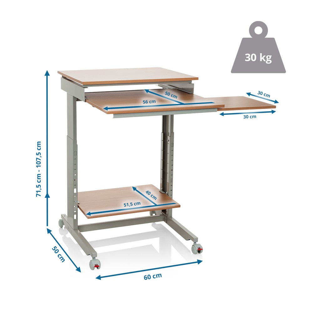 Productafbeelding nr. 5: Computertafel / bureau hjh OFFICE WORKSTATION, grijs / beuk