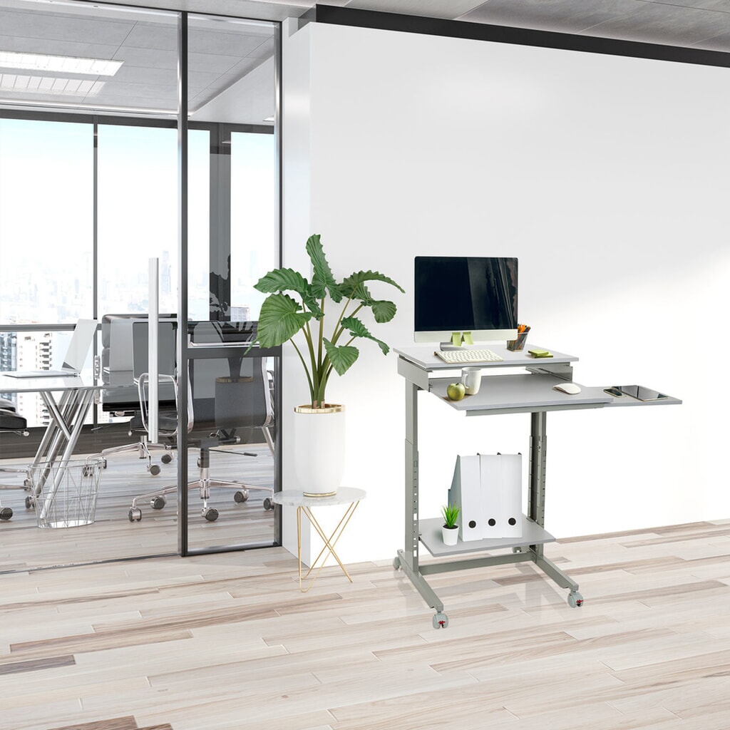 Computertafel / bureau hjh OFFICE WORKSTATION, grijs Productafbeelding nr. 3: Computertafel / bureau hjh OFFICE WORKSTATION, grijs