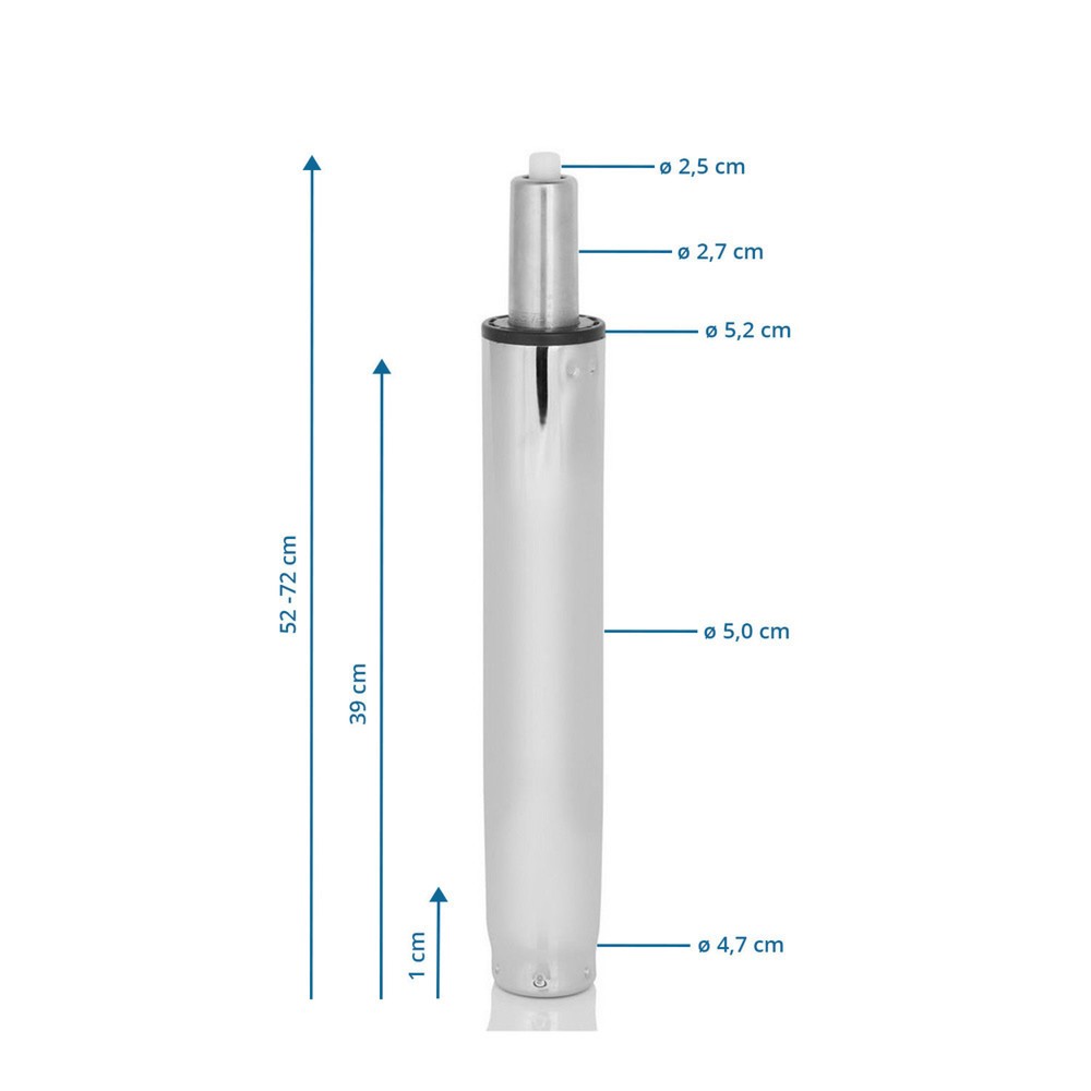 Productafbeelding nr. 2: Gasveer / gasdrukveer hjh OFFICE XXL - chroom, 52-72 cm (barkruk)