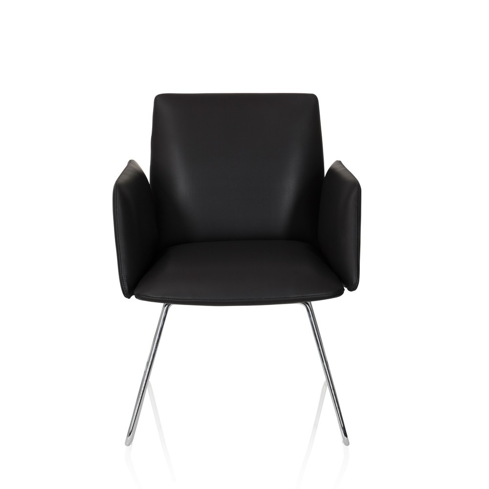 Product afbeelding: Bezoekersstoel / sledestoel hjh OFFICE DESIGNIA V kunstleder, zwart