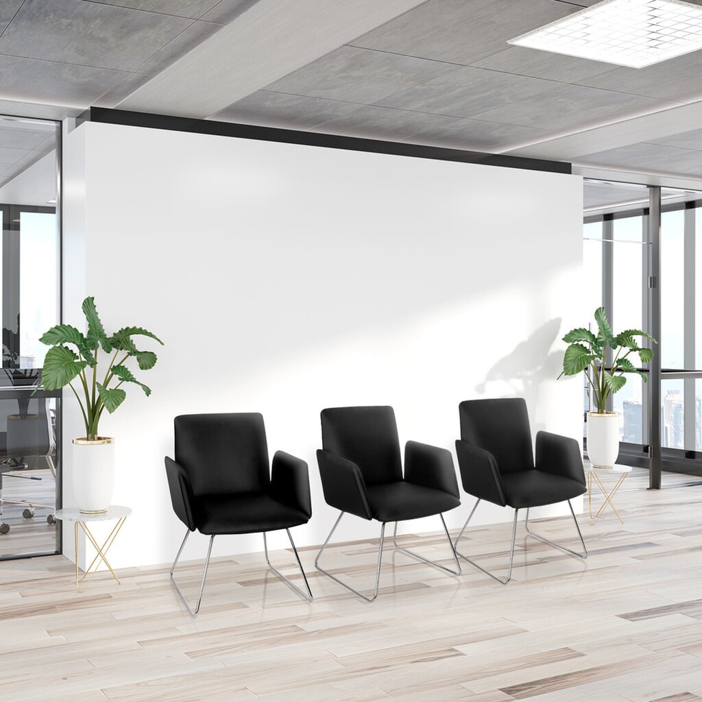 Bezoekersstoel / sledestoel hjh OFFICE DESIGNIA V kunstleder, zwart Productafbeelding nr. 4: Bezoekersstoel / sledestoel hjh OFFICE DESIGNIA V kunstleder, zwart