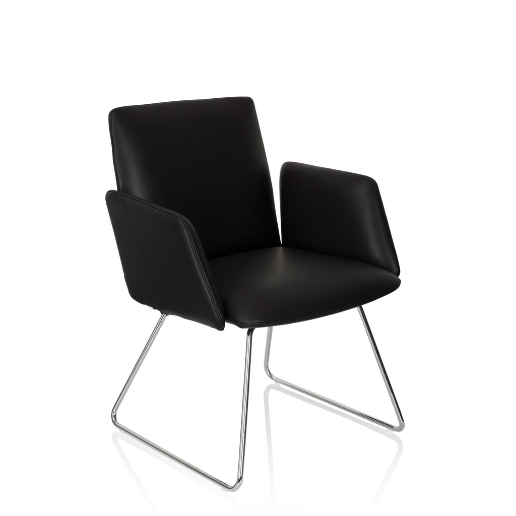 Bezoekersstoel / sledestoel hjh OFFICE DESIGNIA V kunstleder, zwart Productafbeelding nr. 8: Bezoekersstoel / sledestoel hjh OFFICE DESIGNIA V kunstleder, zwart