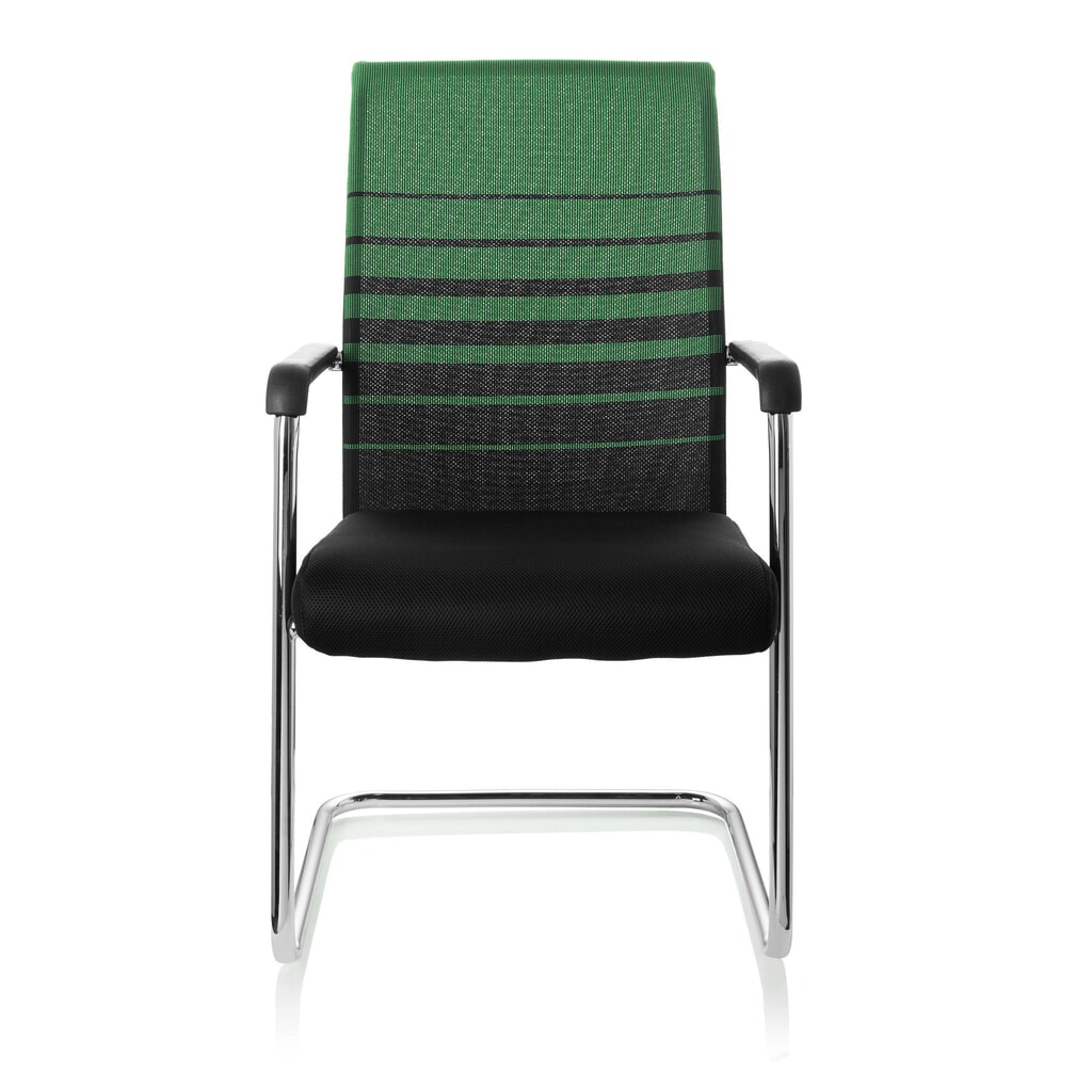 Vergaderstoel / bezoekersstoel hjh OFFICE FALCONE V stof, zwart / groen Product afbeelding: Vergaderstoel / bezoekersstoel hjh OFFICE FALCONE V stof, zwart / groen
