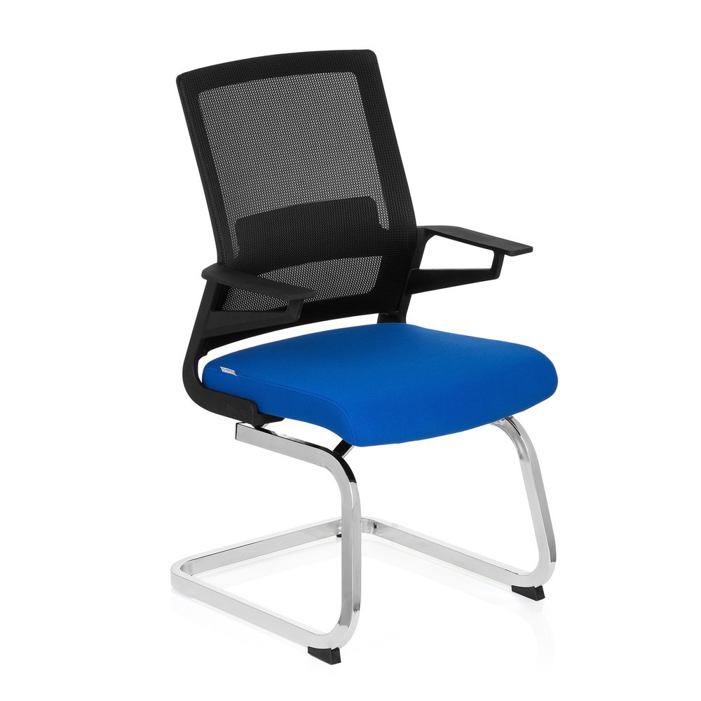 Productafbeelding nr. 5: Vergaderstoel / sledestoel hjh OFFICE INVENTOR V stof, zwart / blauw