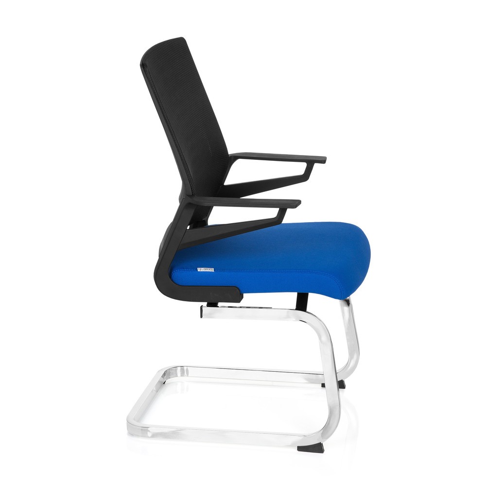Productafbeelding nr. 6: Vergaderstoel / sledestoel hjh OFFICE INVENTOR V stof, zwart / blauw