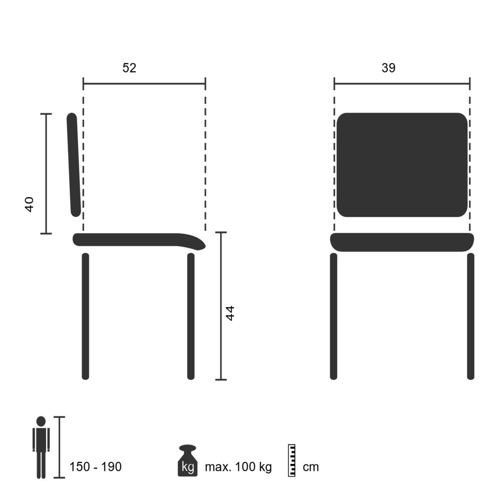 Productafbeelding nr. 5: Vergaderstoel / sledestoel hjh OFFICE KOLTA V PU, zwart