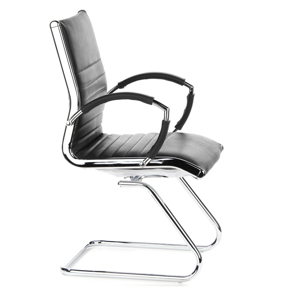 Productafbeelding nr. 3: Vergaderstoel / sledestoel hjh OFFICE PARMA V leder, zwart chroom