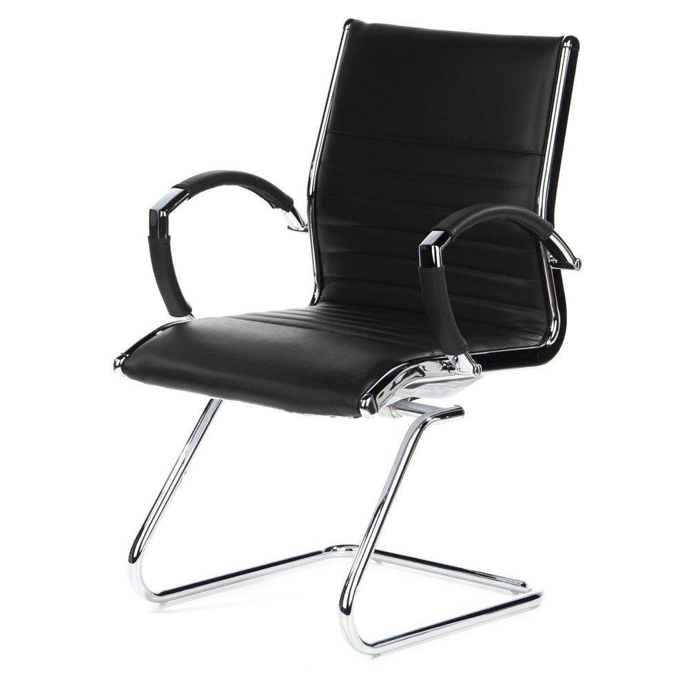 Productafbeelding nr. 10: Vergaderstoel / sledestoel hjh OFFICE PARMA V leder, zwart chroom