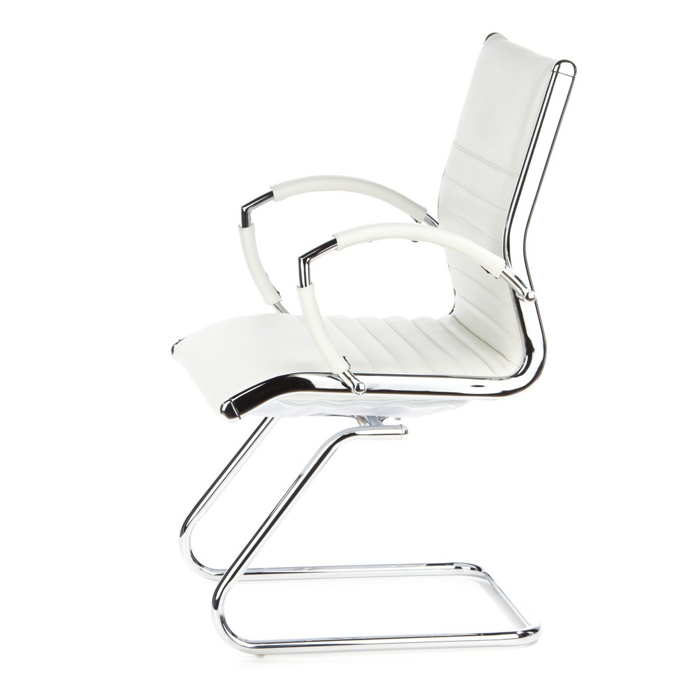 Productafbeelding nr. 9: Vergaderstoel / sledestoel hjh OFFICE PARMA V leder, wit chroom