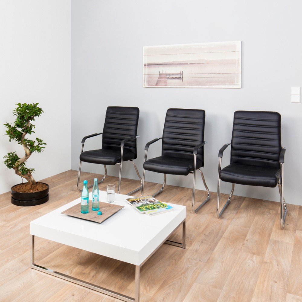 Productafbeelding nr. 3: Vergaderstoel / sledestoel hjh OFFICE STEEL V PU, zwart