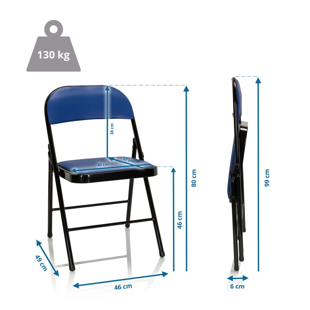 Productafbeelding nr. 5: Vergaderstoel / bezoekersstoel / klapstoel hjh OFFICE TUDELA PU, blauw
