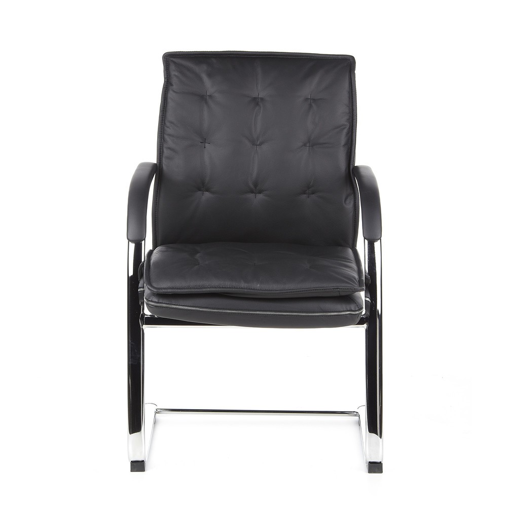 Product afbeelding: Vergaderstoel / sledestoel hjh OFFICE VILLA V nappaleer, zwart