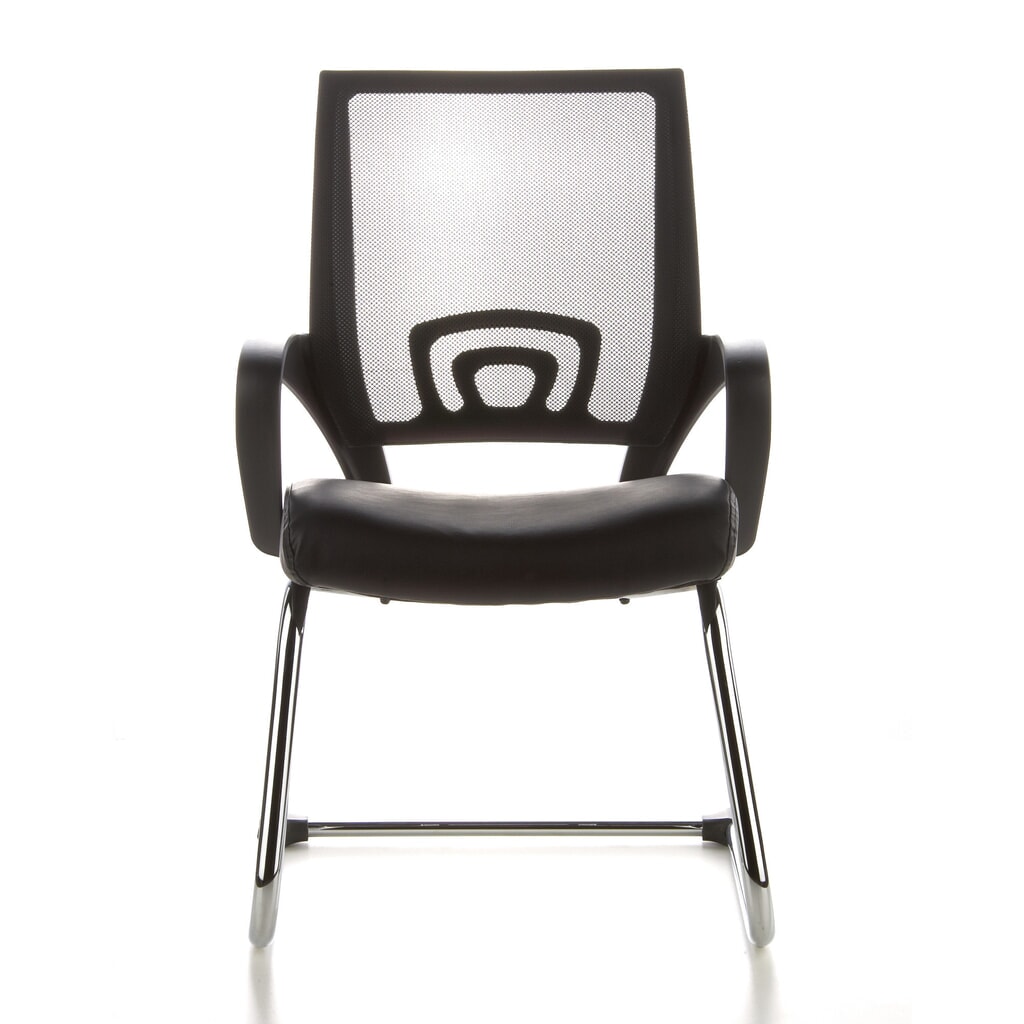 Productafbeelding nr. 1: Vergaderstoel / sledestoel hjh OFFICE VISTO NET V netstof, zwart / chroom