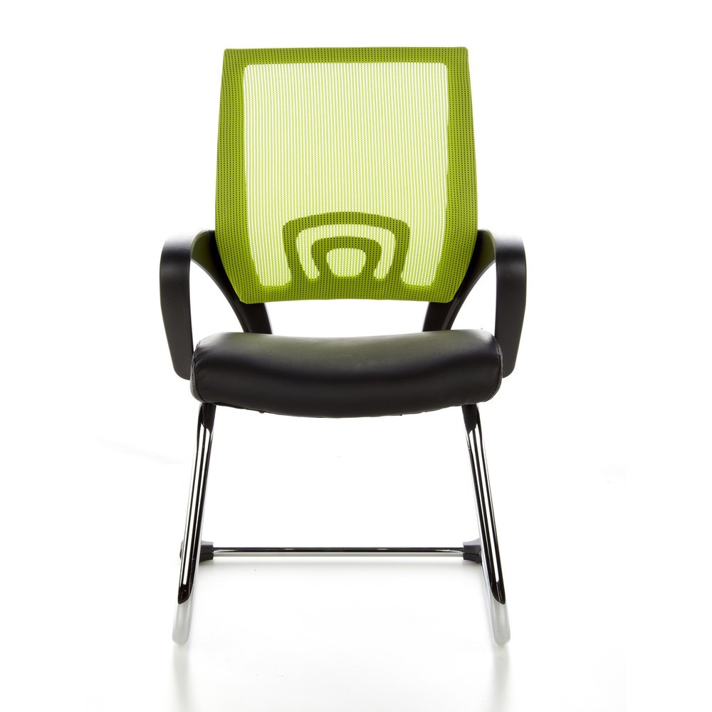 Product afbeelding: Vergaderstoel / sledestoel hjh OFFICE VISTO NET V netstof, zwart / groen