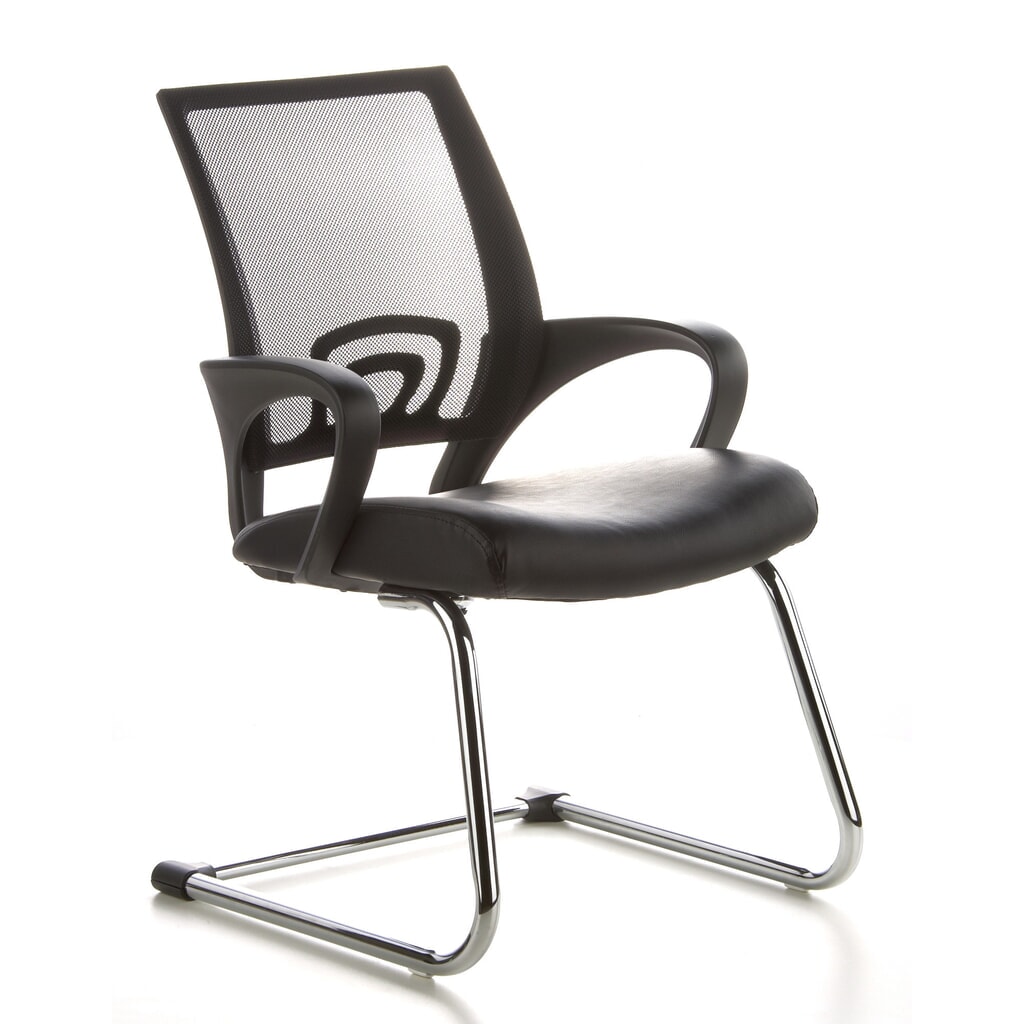 Vergaderstoel / sledestoel hjh OFFICE VISTO NET V netstof, zwart / chroom Productafbeelding nr. 2: Vergaderstoel / sledestoel hjh OFFICE VISTO NET V netstof, zwart / chroom