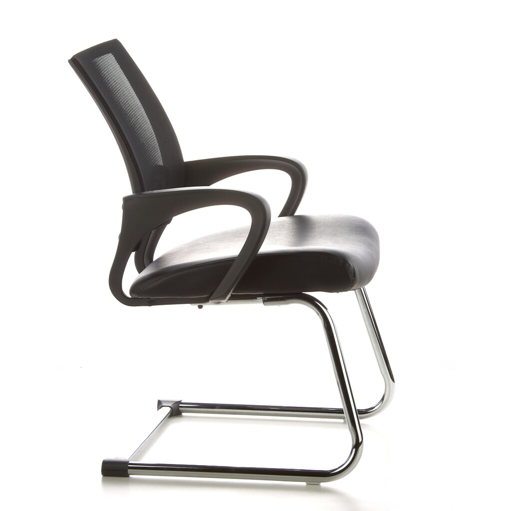 Vergaderstoel / sledestoel hjh OFFICE VISTO NET V netstof, zwart / chroom Productafbeelding nr. 3: Vergaderstoel / sledestoel hjh OFFICE VISTO NET V netstof, zwart / chroom