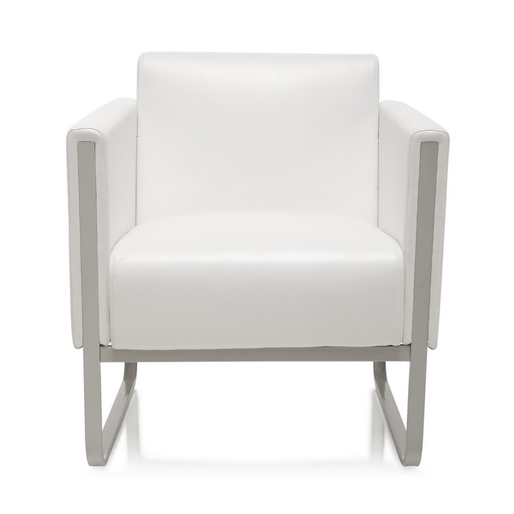 Productafbeelding nr. 1: Loungezetel hjh OFFICE ARUBA frame lichtgrijs kunstleer, 1-zits, wit