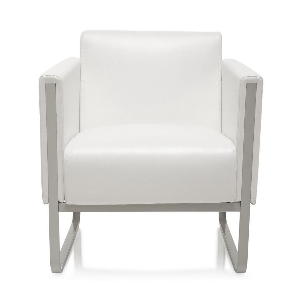 Productafbeelding nr. 1: Loungezetel hjh OFFICE ARUBA frame lichtgrijs kunstleer, 1-zits, wit