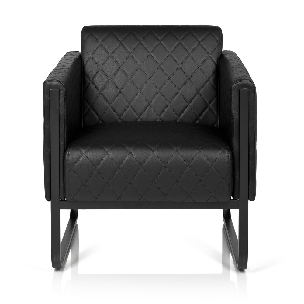 Product afbeelding: Loungezetel hjh OFFICE ARUBA BLACK frame zwart kunstleer, 1-zits, zwart