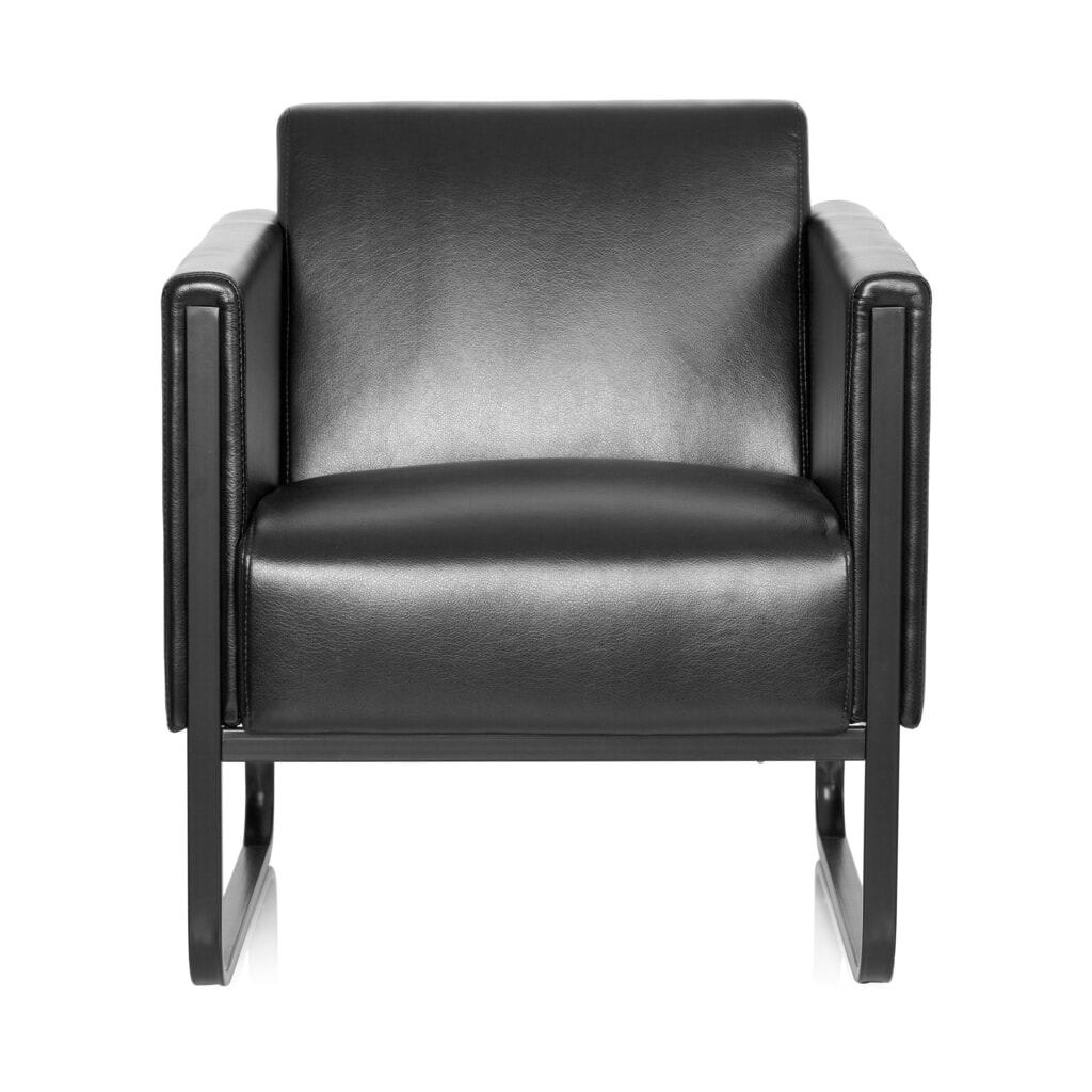 Loungezetel hjh OFFICE BALI BLACK frame zwart kunstleer glad, 1-zits, zwart Productafbeelding nr. 1: Loungezetel hjh OFFICE BALI BLACK frame zwart kunstleer glad, 1-zits, zwart