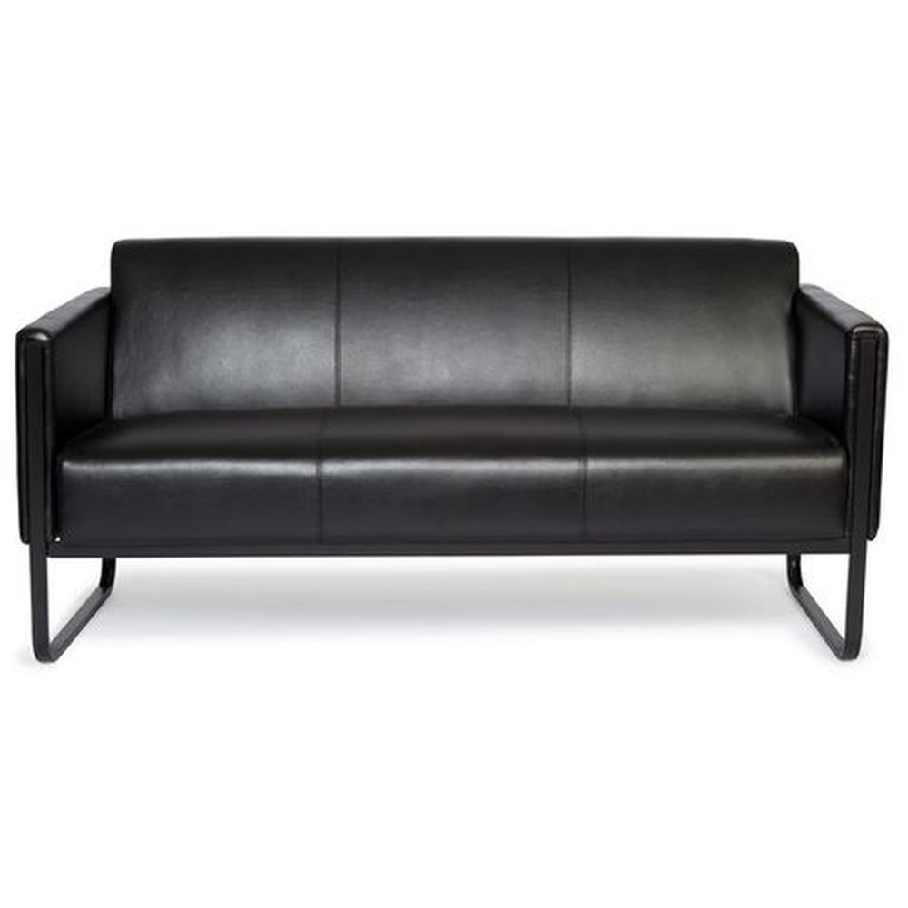 Productafbeelding nr. 1: Loungebank hjh OFFICE BALI BLACK frame zwart kunstleer glad, 3-zits, zwart