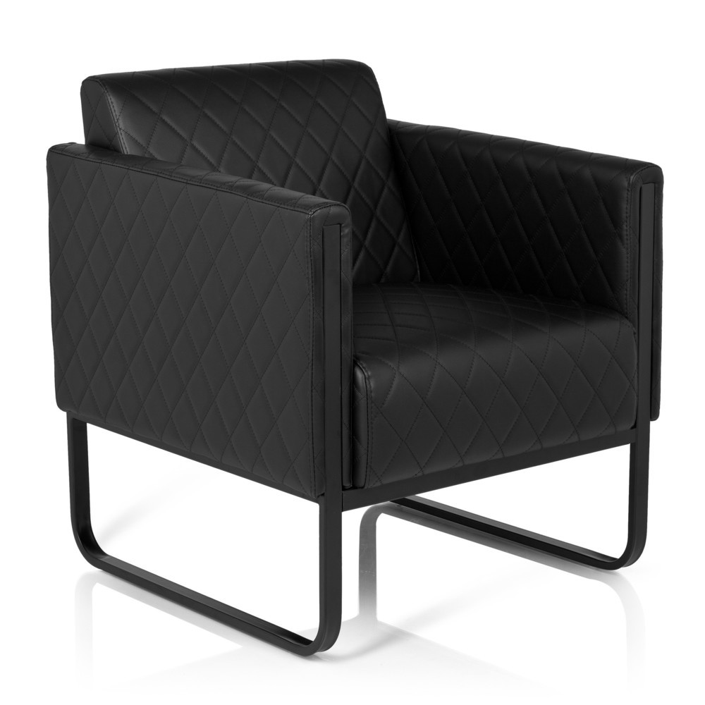 Productafbeelding nr. 3: Loungezetel hjh OFFICE ARUBA BLACK frame zwart kunstleer, 1-zits, zwart