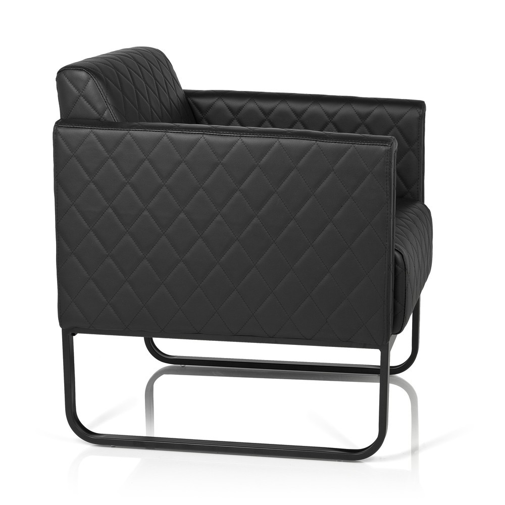 Productafbeelding nr. 4: Loungezetel hjh OFFICE ARUBA BLACK frame zwart kunstleer, 1-zits, zwart