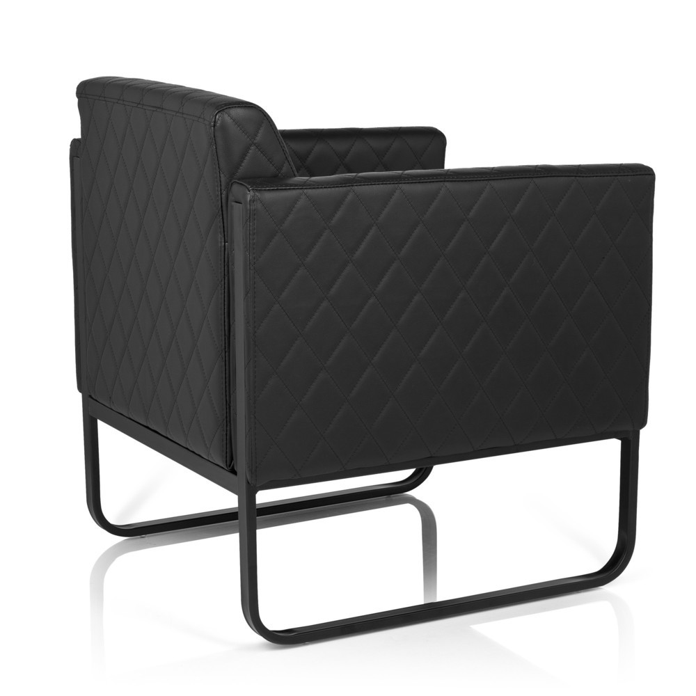 Productafbeelding nr. 5: Loungezetel hjh OFFICE ARUBA BLACK frame zwart kunstleer, 1-zits, zwart
