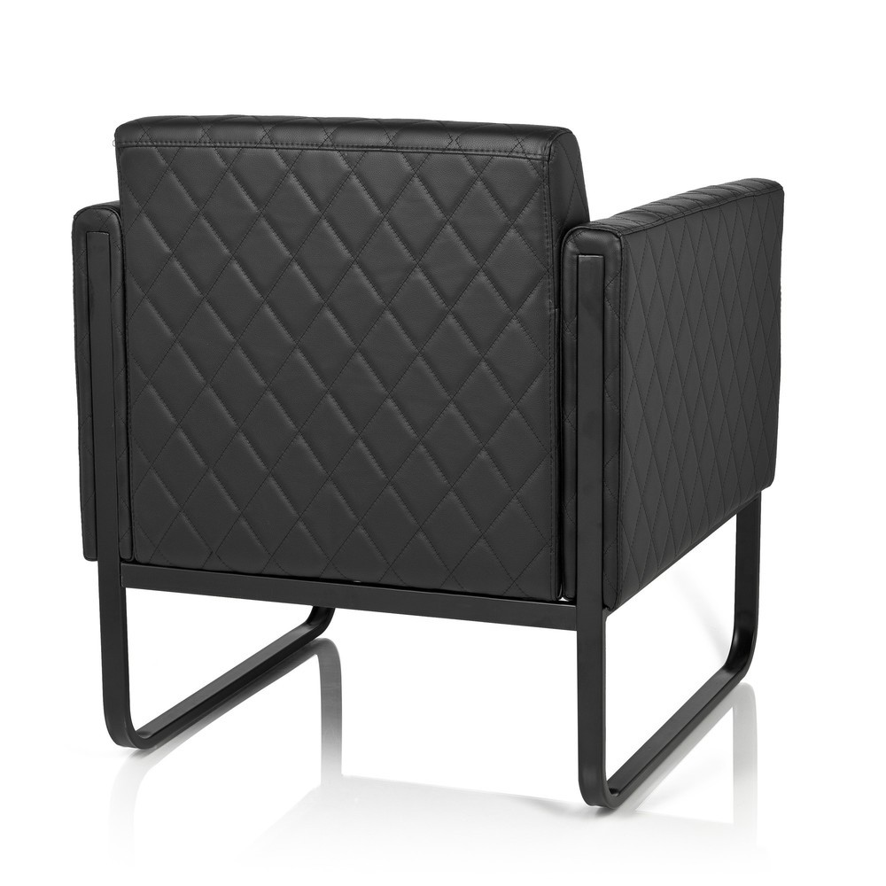 Productafbeelding nr. 6: Loungezetel hjh OFFICE ARUBA BLACK frame zwart kunstleer, 1-zits, zwart