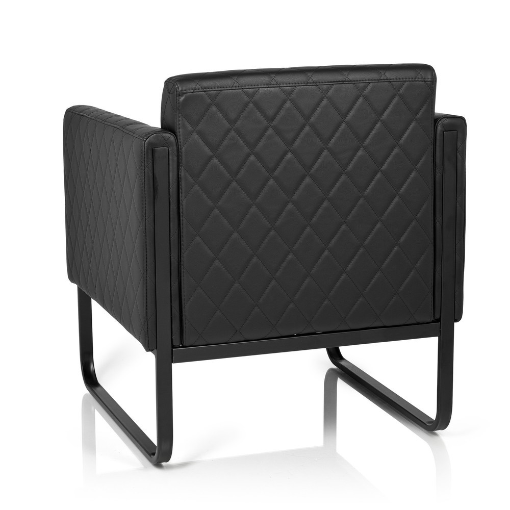 Productafbeelding nr. 7: Loungezetel hjh OFFICE ARUBA BLACK frame zwart kunstleer, 1-zits, zwart