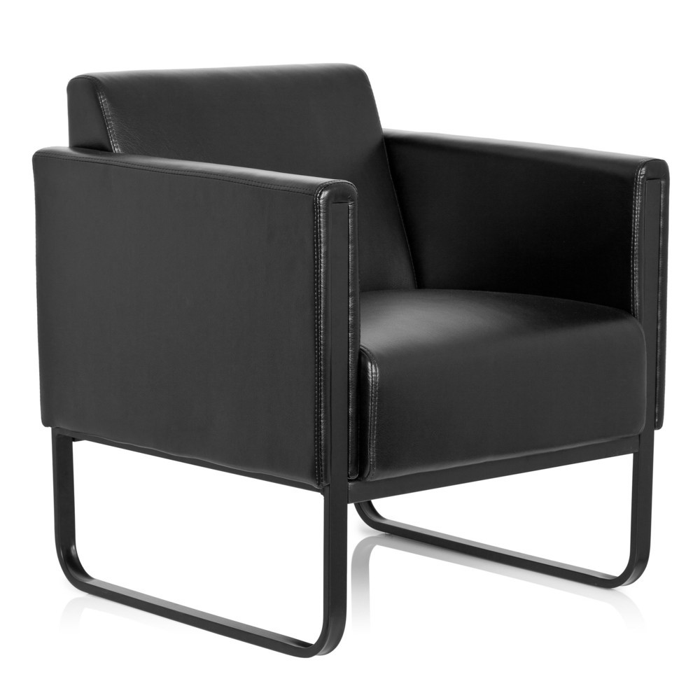 Productafbeelding nr. 3: Loungezetel hjh OFFICE BALI BLACK frame zwart kunstleer glad, 1-zits, zwart