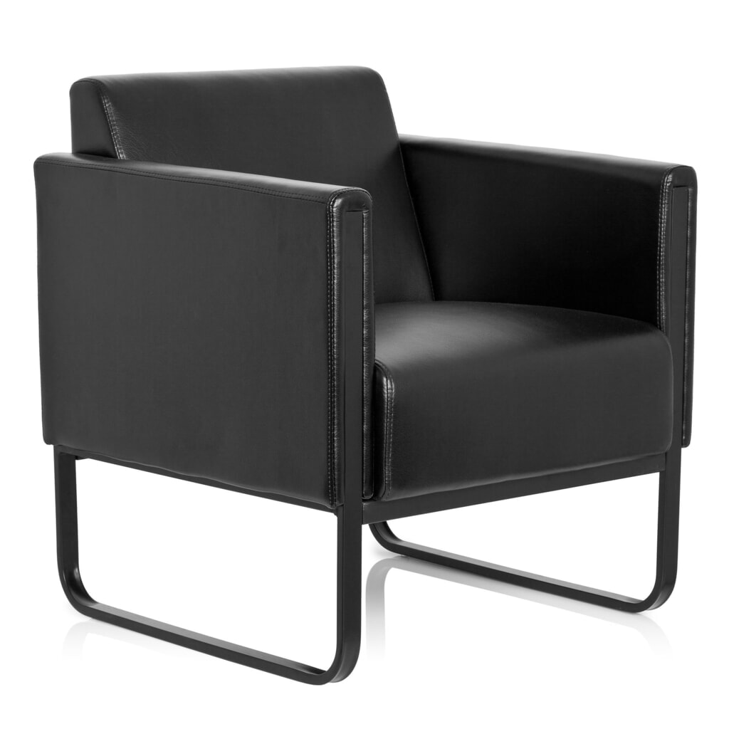 Loungezetel hjh OFFICE BALI BLACK frame zwart kunstleer glad, 1-zits, zwart Productafbeelding nr. 3: Loungezetel hjh OFFICE BALI BLACK frame zwart kunstleer glad, 1-zits, zwart