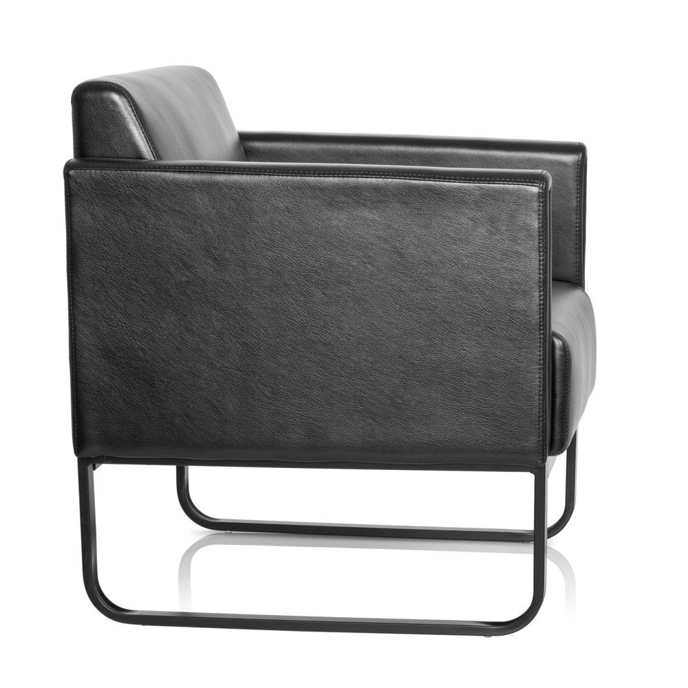 Productafbeelding nr. 4: Loungezetel hjh OFFICE BALI BLACK frame zwart kunstleer glad, 1-zits, zwart