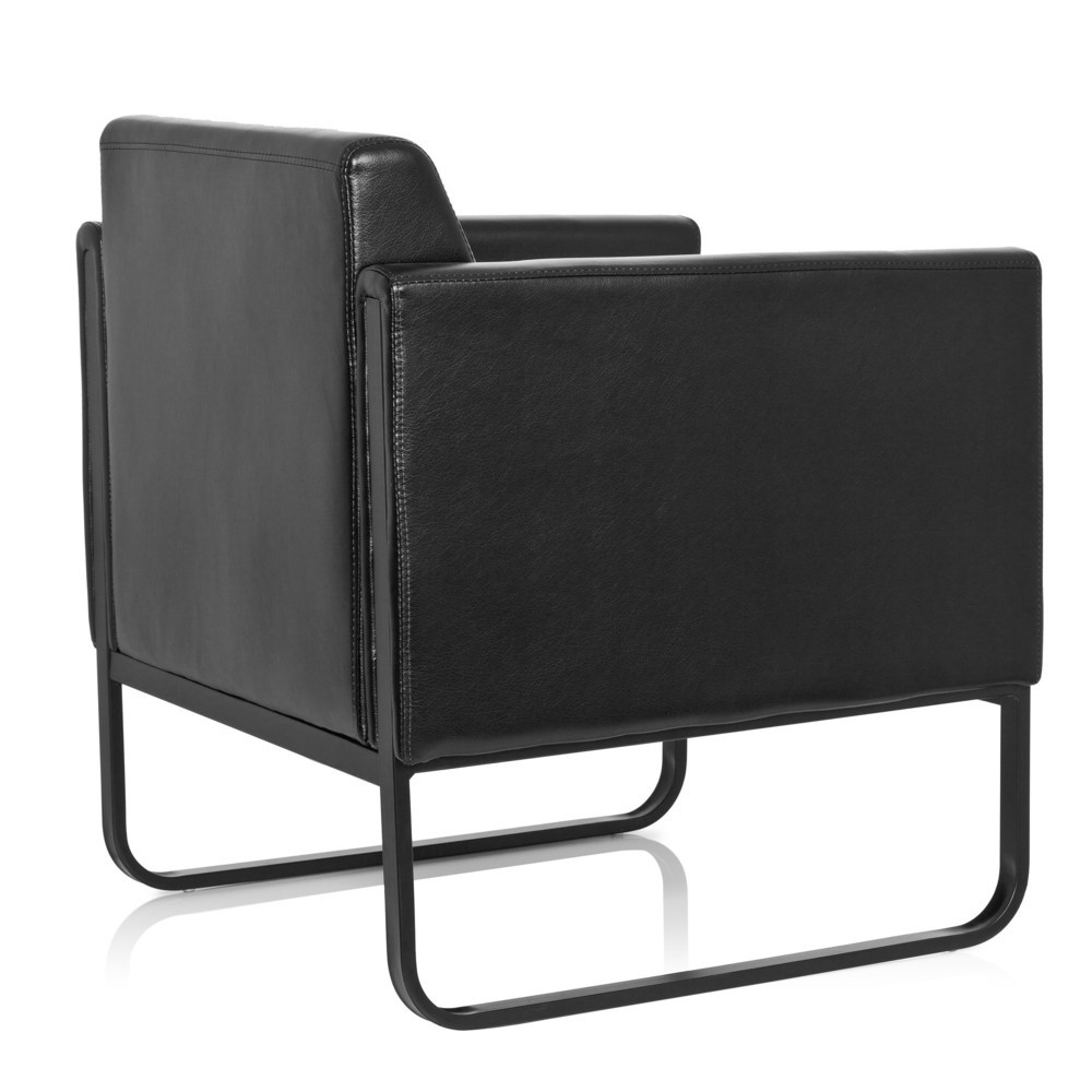 Productafbeelding nr. 5: Loungezetel hjh OFFICE BALI BLACK frame zwart kunstleer glad, 1-zits, zwart