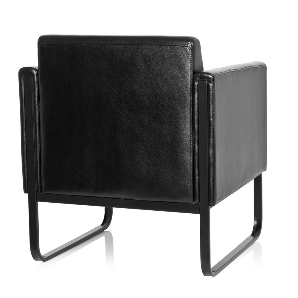 Productafbeelding nr. 6: Loungezetel hjh OFFICE BALI BLACK frame zwart kunstleer glad, 1-zits, zwart